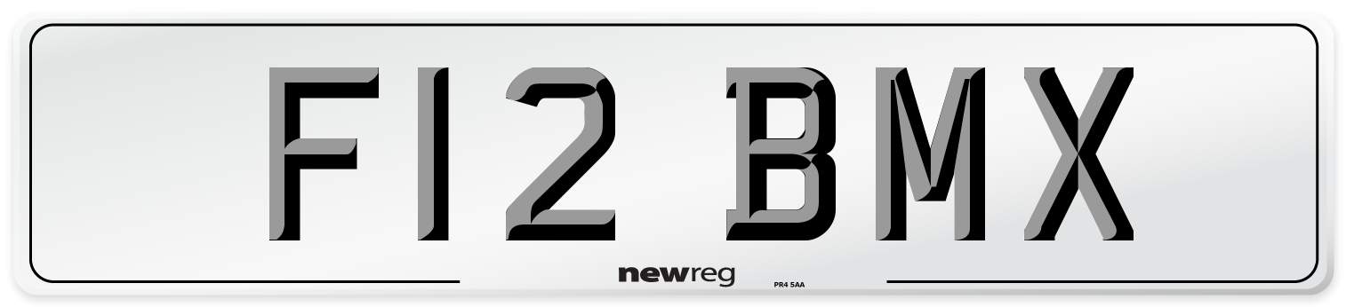 F12 BMX Number Plate from New Reg